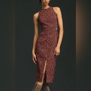 Anthropologie Sleeveless Cutout Slim Midi Dress